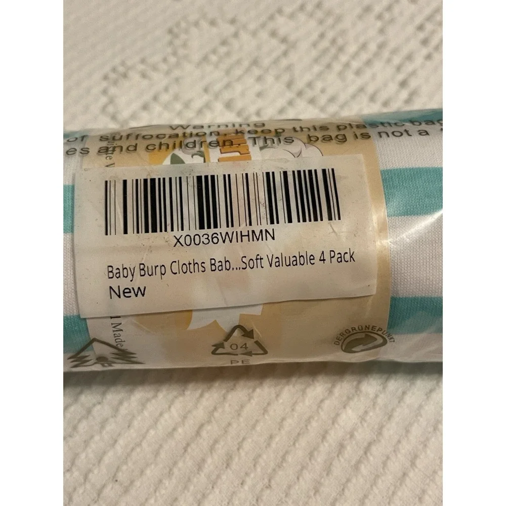 Arnzion Baby Burp Cloths. Set Of 4. New In Package